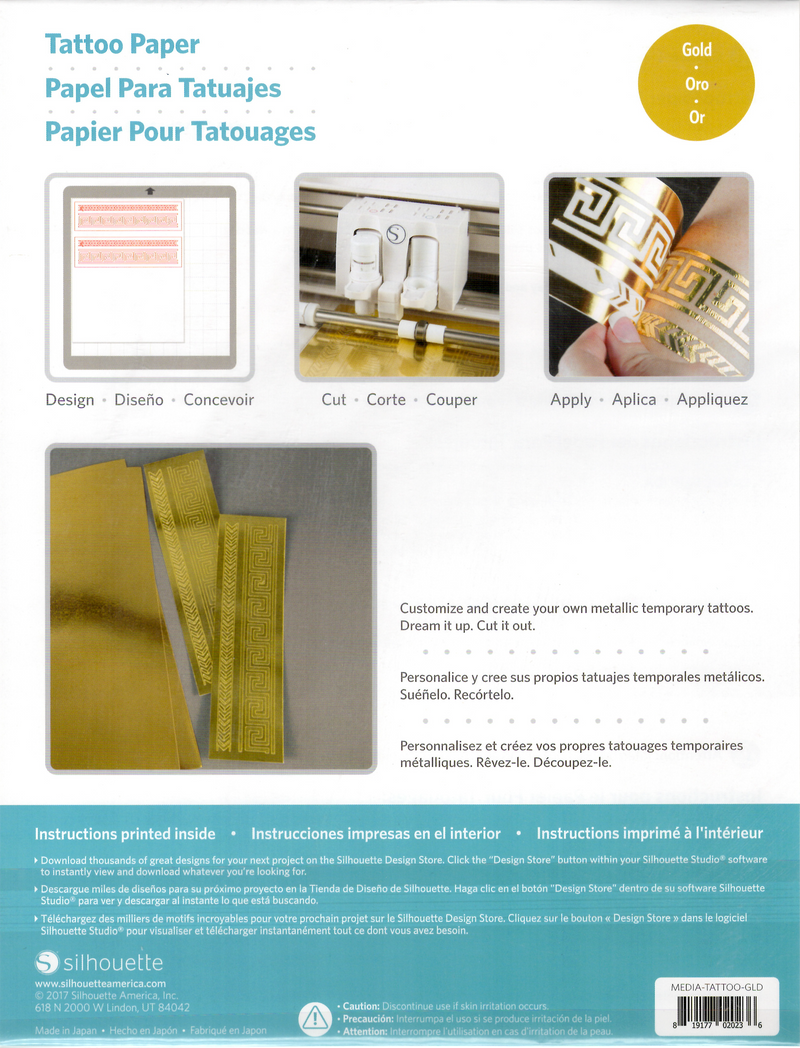 Temporary Tattoo Paper - Gold